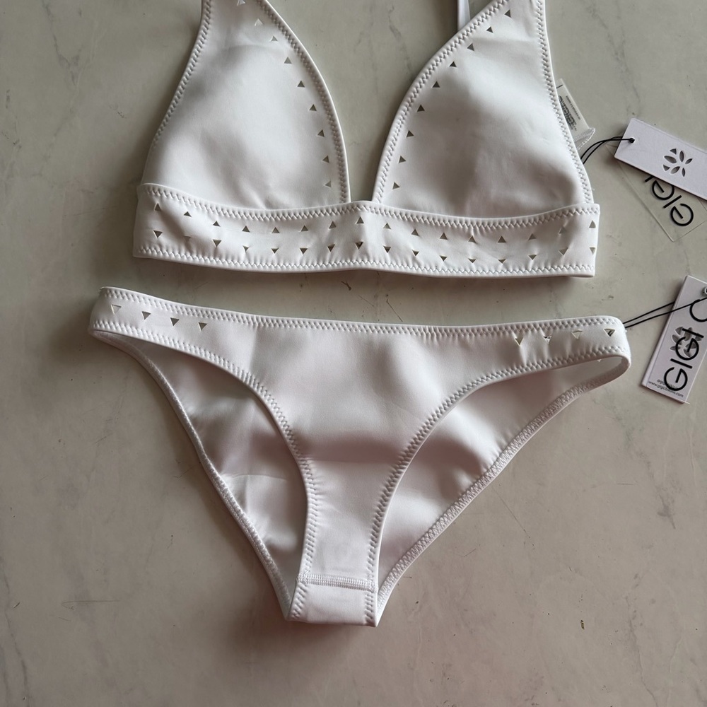 New Gigi C Linda laser cut white bikini size L - Picture 6 of 10